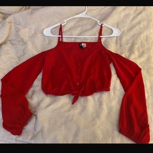 Red Off the Shoulder Blouse